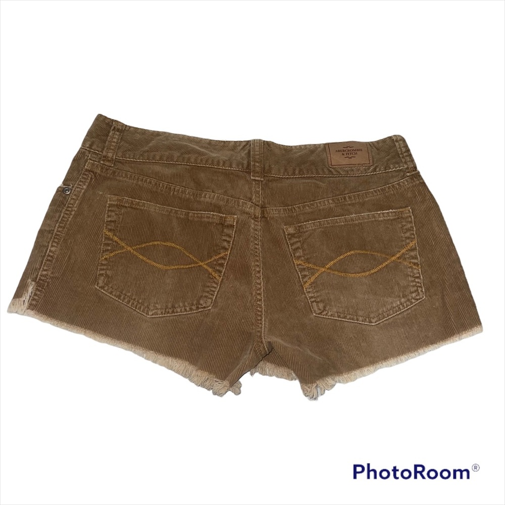 Abercrombie & Fitch frayed hem tan corduroy shorts size 8 - Picture 2 of 4